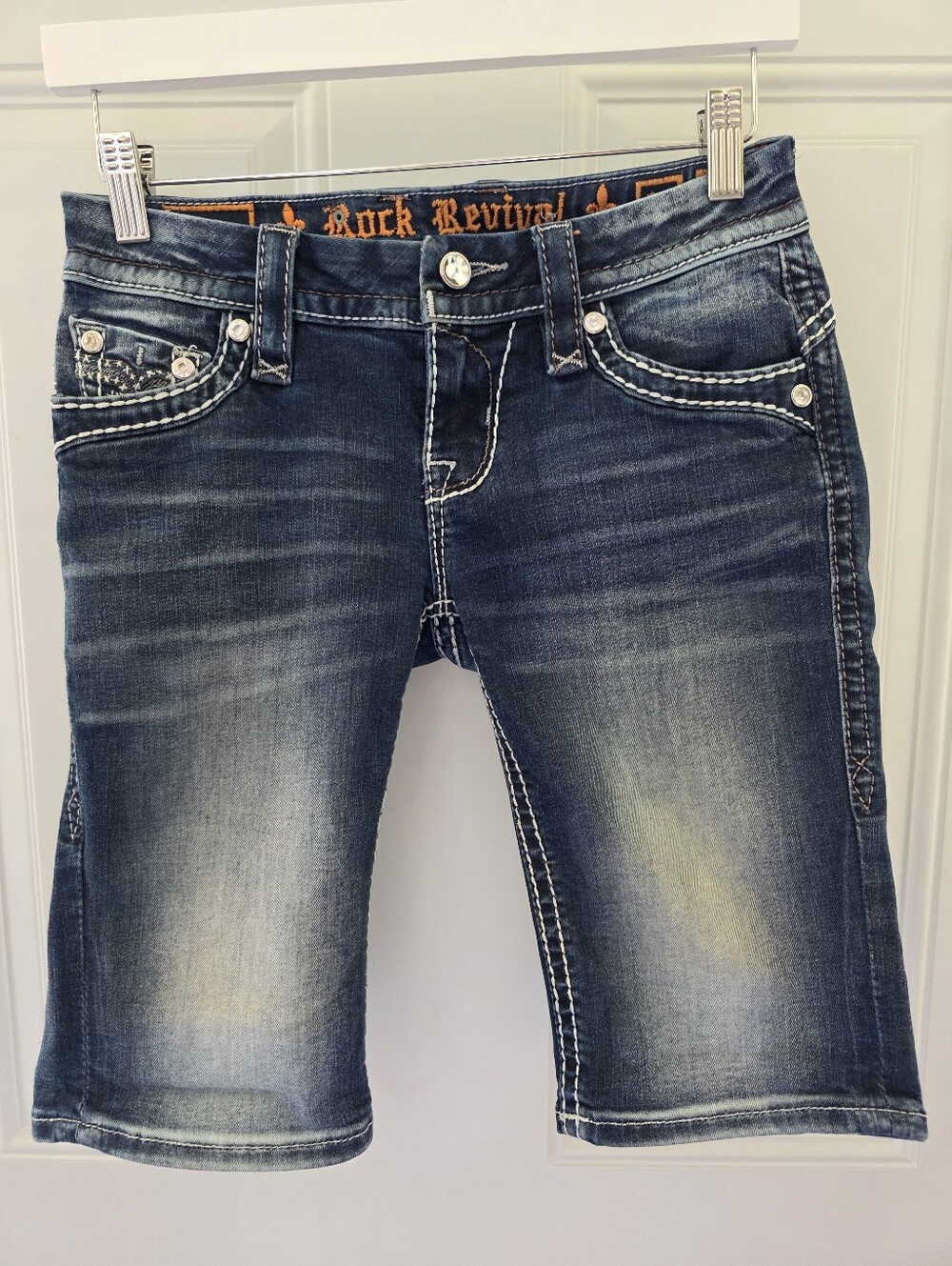 Rock Revival Dark Wash Denim Bermuda Shorts Size 24